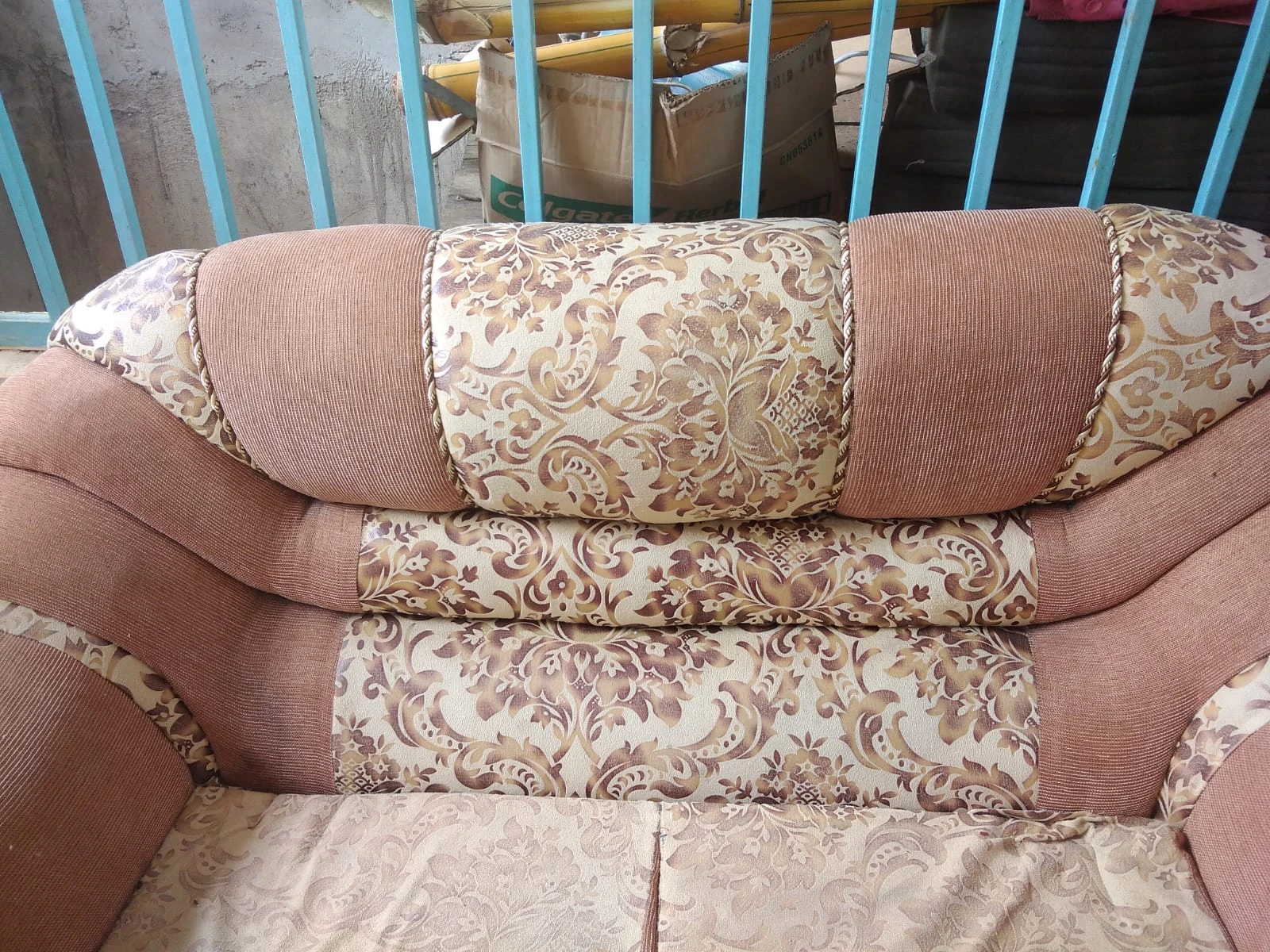 Two seater fabric sofa set