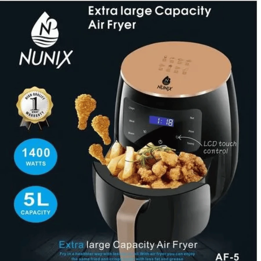 Nunix AF-5 1400w Oil-free extra large capacity 5l digital air fryer