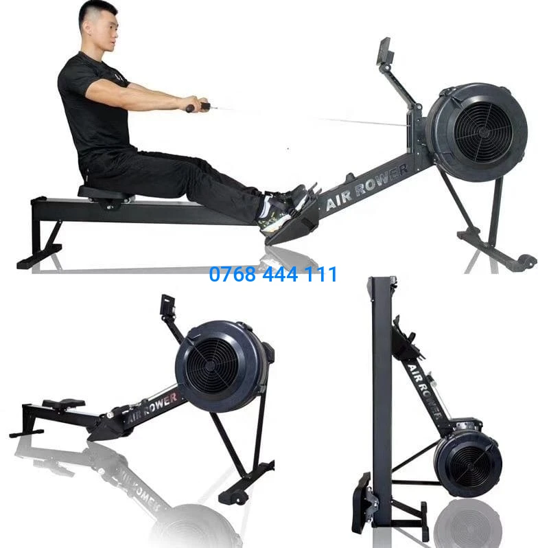 Pro-Series Semi-Commercial Air Rower – Dynamic Response Air Resistance Rowing Machine for Total Body Conditioning